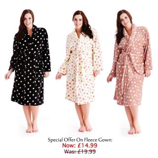   Ladies Supersoft Coral Warm Fleece Dressing Gowns Bath Robe Housecoat