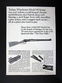 Winchester Model 94 Rifle deer 1973 print Ad advertisement