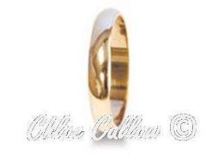NEW 9ct YELLOW GOLD 2mm WIDE D SHAPE WEDDING RING BAND SIZE Q   Z+6 2 