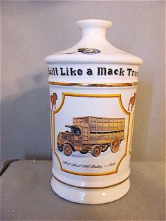 VINTAGE WILD TURKEY PORCELIAN MACK TRUCK DOG DECANTER 75TH ANNIV 