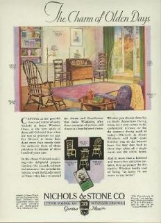 Nichols & Stone Windsor Chair 1930 Mag Ad Gardner MA