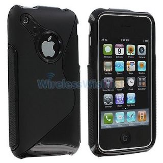 BLACK TPU S SHAPE SKIN CASE COVER ACCESSORY FOR APPLE iPHONE 3G 3GS