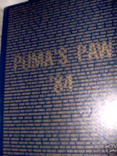 Junior High Yearbook Southern California 1984 Pumas Paw Rim of 