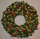 48 Christmas Wreaths   Decorated with Christmas balls   70 LED Lights 