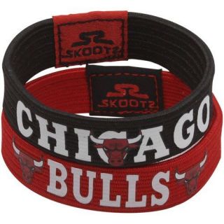 Chicago Bulls Skootz 2 Pack Bracelets   Black/Red