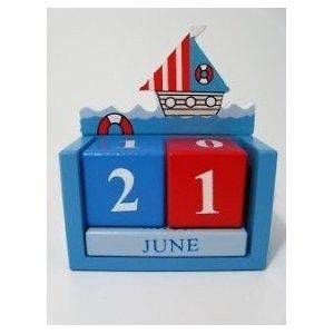 Gisela Graham Ship Perpetual Calendar Nautical Pirate Boys Bedroom 