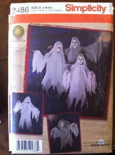 Simplicity 2486 Ghost or Ghoul Wraith Costume Size S L *Buy 3, Get 4*