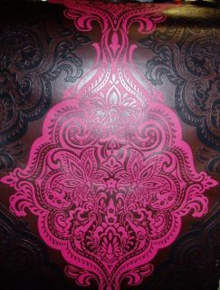 Modern Wallpaper Soldi Vinyl Brown Black & Pink Bohemian Damask 