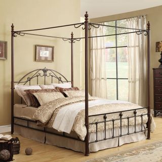 Queen size Newcastle Cast Iron Metal Canopy Bed