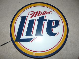Miller Lite Beer Lighted Light Up Bar Wall Sign Works   Not Neon