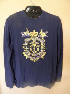 Ralph Lauren Polo Bear long sleeve tee, top, shirt size LARGE NAVY 