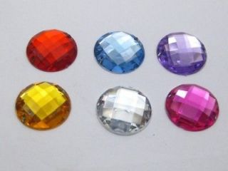 100 Colour Flatback Acrylic Rhinestone 16mm Sew on bead