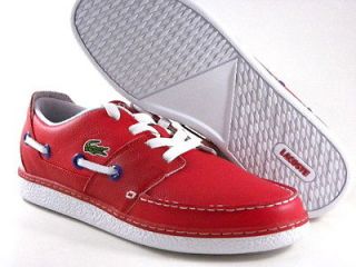 New Lacoste Cabestan Cup BC Red/White Leather Tennis Oxford Sneakers 