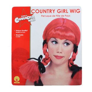 Wendy Pippi Red Braided Wig Farm Girl Costume
