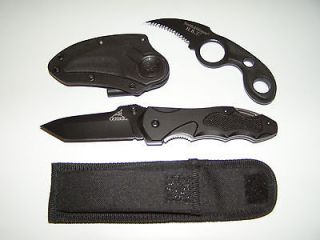 Gerber Tanto Tactical Folding Survival Knife + Smith & Wesson Badge 