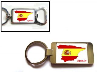 SPAIN SPANISH FLAG MAP KEYRING KEYFOB OR BOTTLE OPENER GIFT