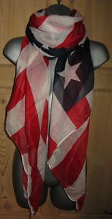   AND STRIPES USA AMERICAN FLAG VINTAGE 80s vibe SCARF WRAP INDIE RETRO