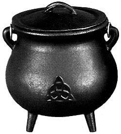 Triquetra Cast Iron Cauldron w/Lid Large 7 Wiccan Altar Witchcraft