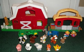   Price Little People Barn w/Sounds Playset Farm Tractors Farmer Animals