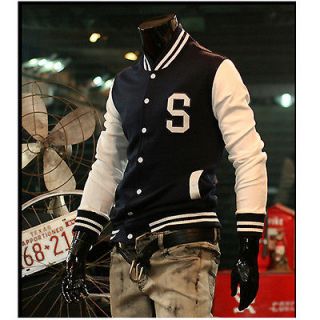 Mens S Baseball jacket/Letterm​an Varsity jacket Navy M size