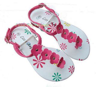 New Little Angel Fuchsia Flower Thong Sandals Toddler 4