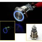 16mm 12V BLUE Led Angel Eye Push Button Metal Momentary Switch for Car 