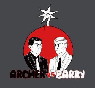 Archer Barry Spy Mad Magazine Rivalry Mashup Satire Teefury Men X 