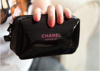 Chanel Black Small Cosmetic bag makeup bag new VIP gift