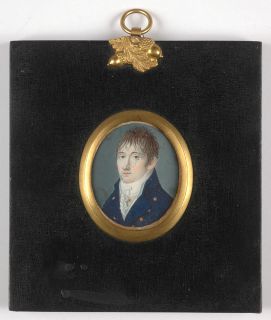Gentleman from Royal Family Hohenlohe, German miniature, ca.1810