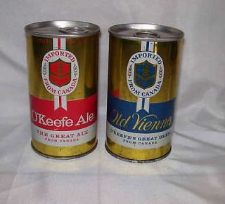 Keefe Ale~Old Vienna~Canada~Carling OKeefe Limited~2 Beer Cans 
