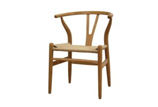 THEA natural WOOD Y wishbone accent chair MoDerN