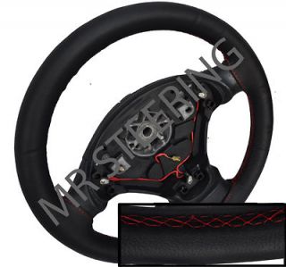 FOR ALFA ROMEO 156 97 06 TOP ITALIAN LEATHER STEERING WHEEL COVER RED 