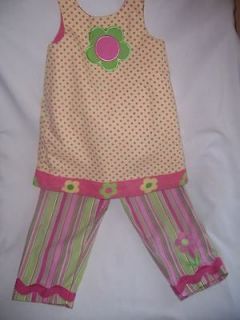 CHEZ AMI PINK GREEN YELLOW FLOWER DOT TOP PANTS OUTFIT 4