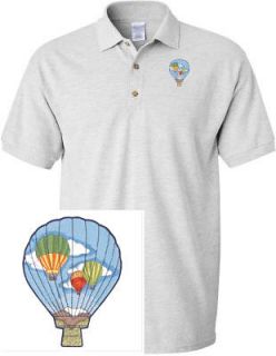 HOT AIR BALLOON AIRCRAFT SHIRT SPORTS GOLF EMBROIDERED EMBROIDERY POLO 