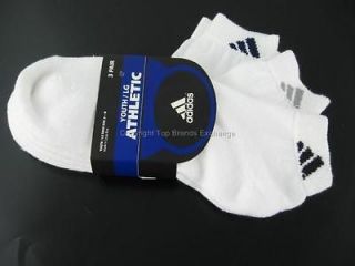 Youth Adidas Athletic White Sports Socks 3 Pair Running Walking Sports 