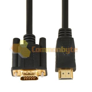 6ft 1.8m VGA to Gold Plated HDMI Conversion Cable For Notebook Laptop 