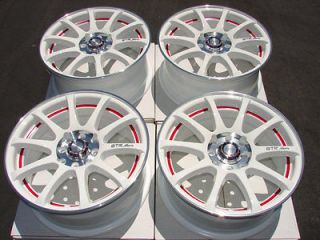 17 4x114.3 4x100 Rims White Jetta Yaris Corolla Tiburon Legend Red 4 
