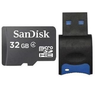 SanDisk 32GB 32G microSD microSDHC SDHC SD Card w/a + R15 card reader