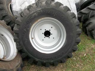 TWO 15X19.5 6 ply R4 TITAN KUBOTA L45 Backhoe Farm Tractor Tires w/ 6 