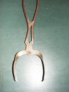 VINTAGE DOUBLE 3 PRONG FORKS WITH SQUEEZE HANDLES FOR BOILING CANNING 