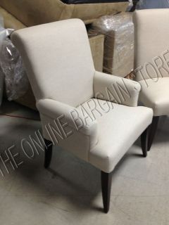   Barn PB Comfort Upholstered Dining Arm accent Slipper Chair linen $449