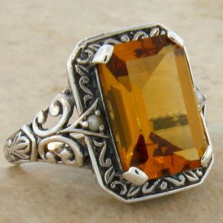   ANTIQUE VICTORIAN DESIGN .925 STERLING SILVER RING SIZE 5, #282