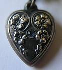   REPOUSSE FLORAL BLUE September BIRTH STONE PUFFY HEART CHARM WSB