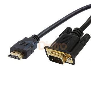 HDMI GOLD MALE TO VGA HD 15 MALE Cable 6FT 1080P