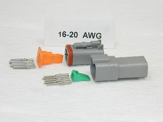 DEUTSCH GRAY 4 PIN DT CONNECTOR KIT 16 20 AWG NICKEL CONTACTS
