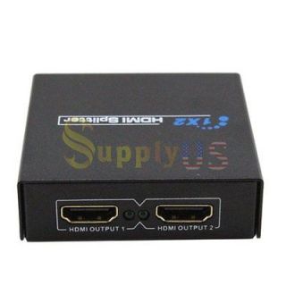 USA New 2 Port 1x2 1080p HDMI Splitter Amplifier Switch box Hub 1 