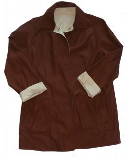 Aquascutum Womens Reversable Lightweight Jacket Coat Medium Brown 