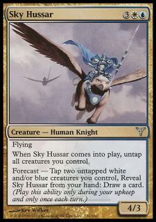 Sky Hussar X4 FINE PLAYED Dissension MTG Magic Cards Gold White Blue 