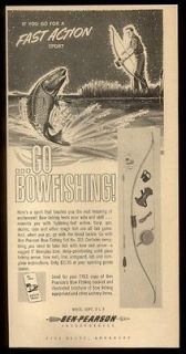 1963 Ben Pearson archery bowfishing bow fishing arrow & line set print 