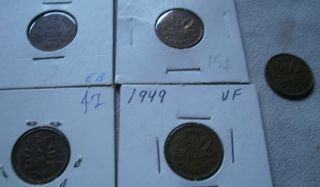 LOT 5 Canada Canadian small cents one cent penny coin 1936 1943 1944 
